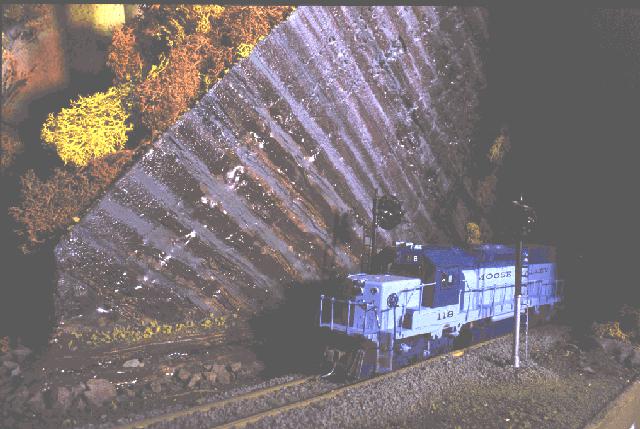 MV-20U blasts from the north portal of Hot Springs tunnel.