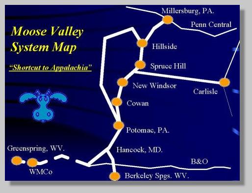 Moose Valley Railroad System Image Map - Click the gold medalions